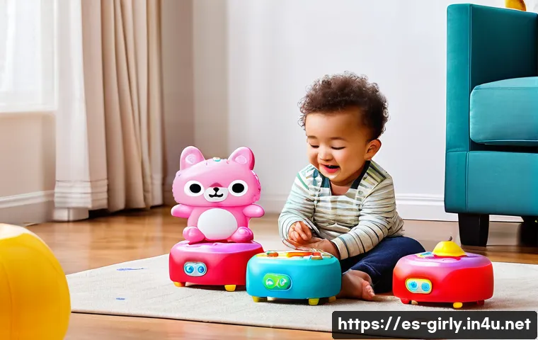 핑크퐁 멜로디북 작동법 - A colorful interactive Pinkfong melody book designed for toddlers, showing a cheerful toddler wearin...