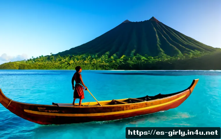 Home 17 모아나 바다탐험 배 스토리 소개 - Photorealistic cinematic scene of a brave young Polynesian-inspired ocean explorer standing on a tra...