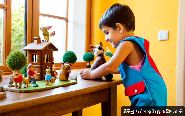 닌텐도 아기동물놀이 장난감 - Photorealistic lifestyle scene of a cheerful Spanish family in a sunlit living room, a young child w...